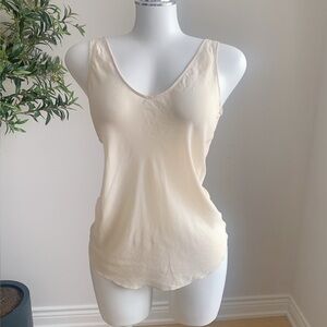 T Babaton 100% Silk Tank XXS Ivory Loose Fit